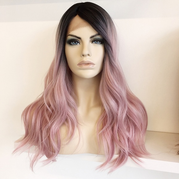 Her Wig Closet Accessories - 20" Silver/Pink Ombre Lace Front Wig | Ashley